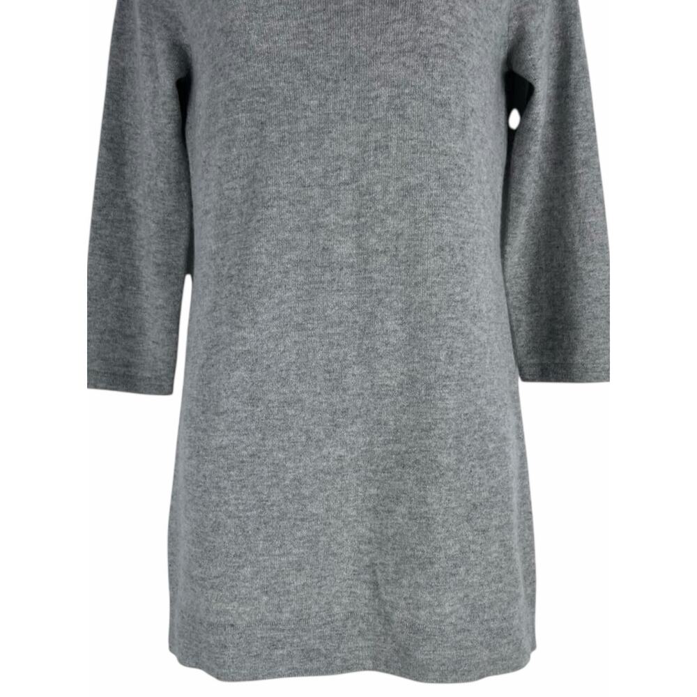 Magaschoni 100% Cashmere Square Neck Tunic Sweater Gray Size S - Picture 5 of 9